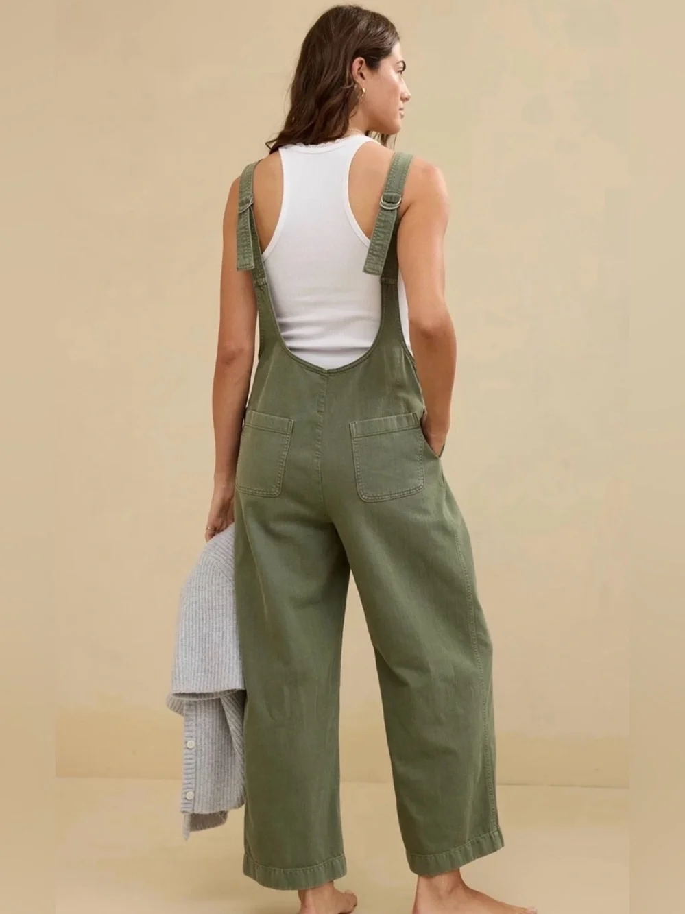 aerie Olive Green Women's Overalls - Picture 2 of 5